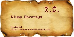 Klupp Dorottya névjegykártya